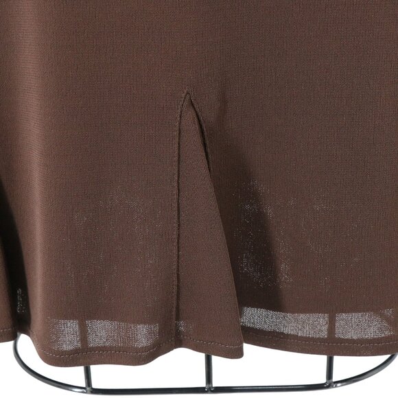 NWT Lida Baday Knee Length Skirt w/ Insets Havana Brown M $390 - Picture 3 of 6